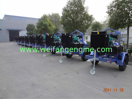 Bộ máy bơm nước diesel loại xe kéo với động cơ diesel DCEC cho thủy lợi nông nghiệp